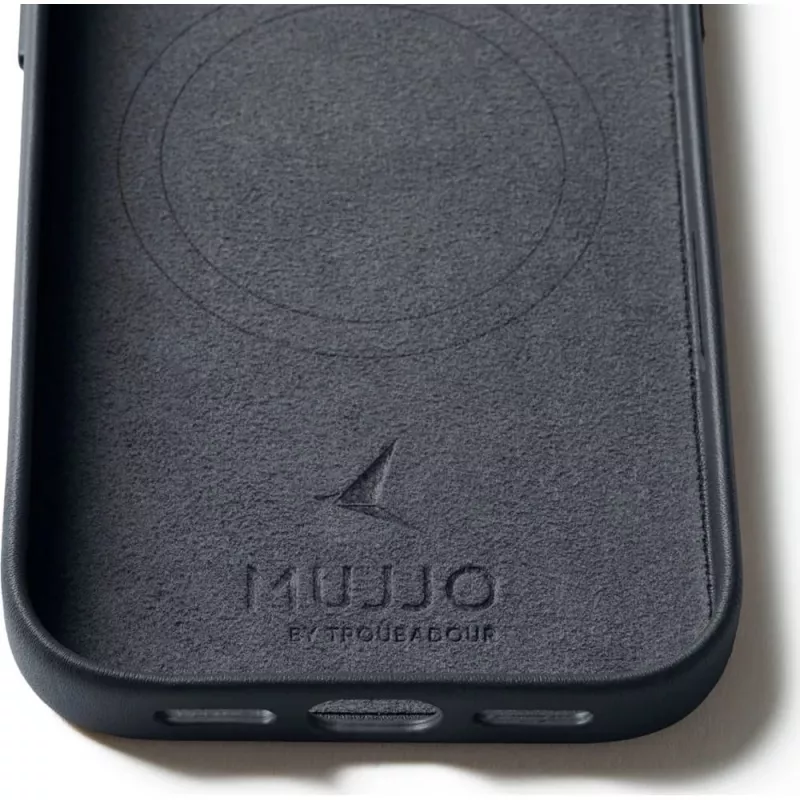 Mujjo Full Leather Case MagSafe Hülle für iPhone 17 Pro Grau
