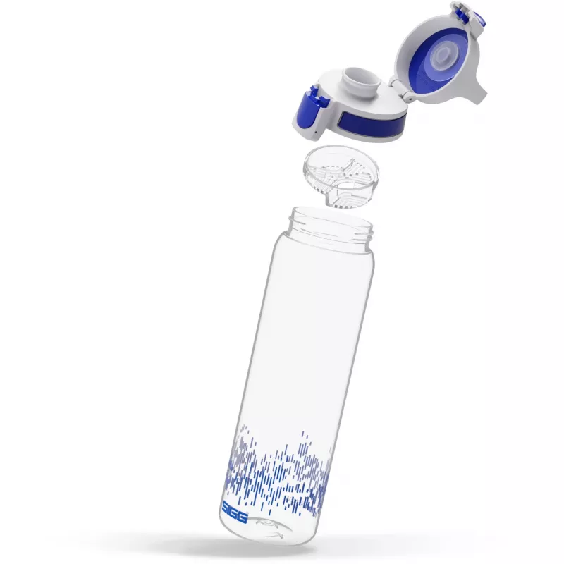 Trinkflasche Total Clear One MyPlanet Blue 0,75 L transparent/dunkelblau, Einhandverschluss ONE