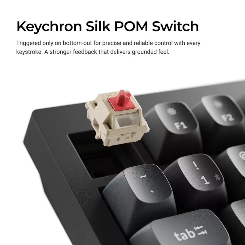 Mechanische Tastatur Keychron V1 Ultra 8K — 75% Formfaktor, QWERTY, Bluetooth, RGB, Schwarz