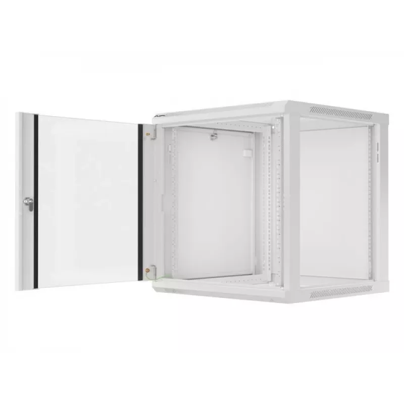 Lanberg Wandmontage-Installationsschrank 19'' 12U 600x600mm grau (Glastür)
