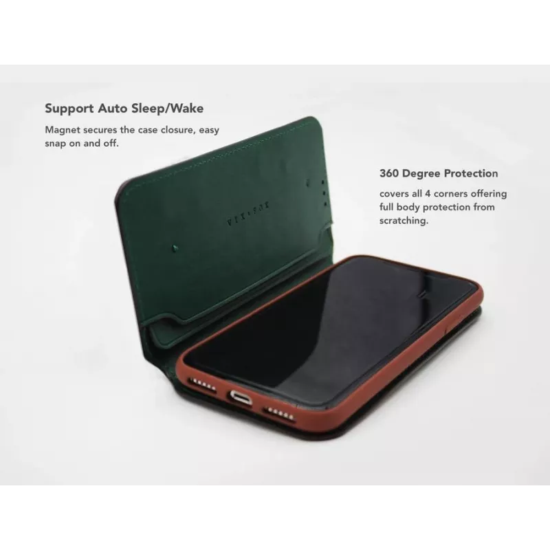 Smart Folio Case VixFox für Huawei P20 — forestgrüne Schutz-Folio-Hülle