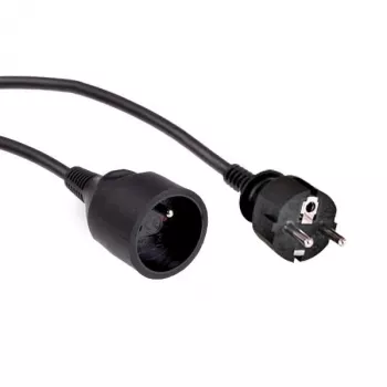 Kabel Company PSPC05 Stromverlängerung 5 m 1 Steckdose Innenbereich Schwarz