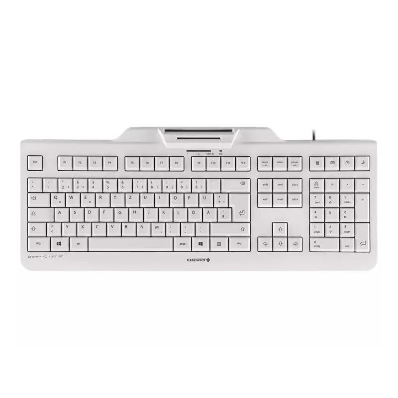 CHERRY KC 1000 SC Kabelgebundene Smartcard-Tastatur Hellgrau USB QWERTY UK