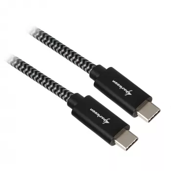 USB 3.2 Gen 2 Kabel, USB-C Stecker > USB-C Stecker (Schwarz/Grau, 0,5 Meter, gesleevt)
