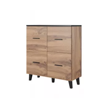 Cama sideboard LOTTA 110 4D wotan oak + mat Schwarz