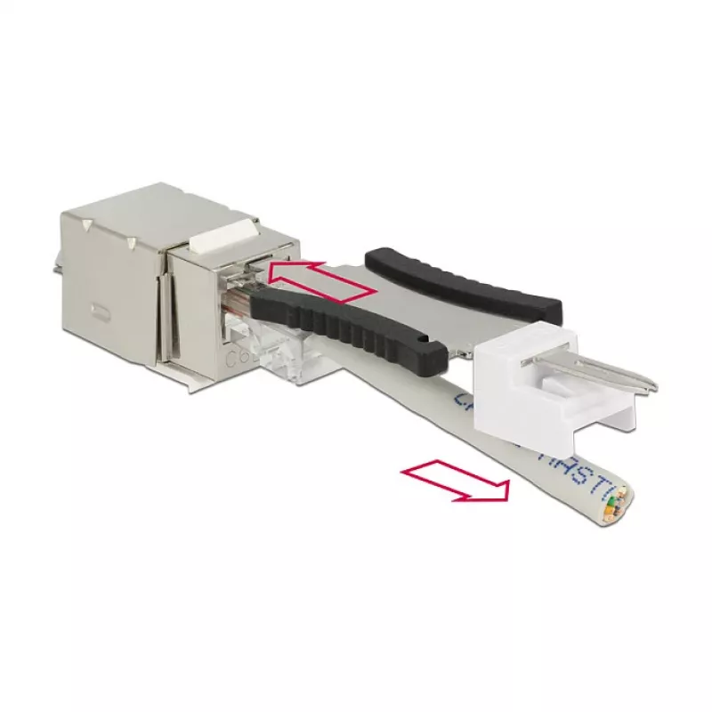 Delock 86404 Keystone-Modul RJ45 Secure Cat.6 auf LSA, Weiß