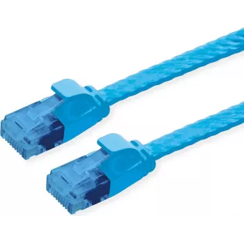 VALUE Patchkabel Cat.6A (Klasse EA) UTP, extraflach, Blau, 1 m (21.99.2051)