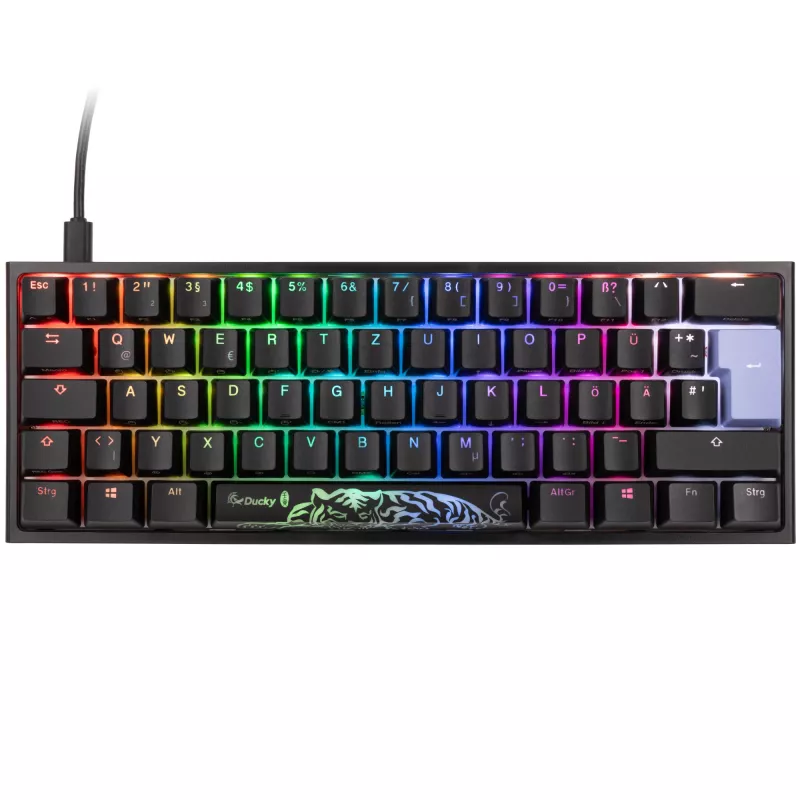 Mechanische Gaming-Tastatur Ducky One 2 Pro Mini RGB, Cherry MX Schwarz Switches, 60% Layout