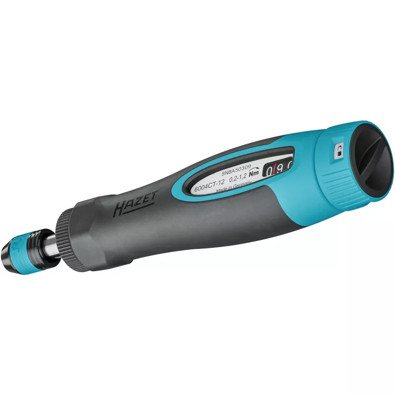 Drehmomentschraubendreher 6004CT-12 (schwarz/blau, 0,2 - 1,2 Nm, 1/4-Bithalter, runder Griff)