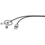 Renkforce USB-Kabel USB 2.0 USB-A Stecker, USB-C™ Stecker, USB-Micro-B Stecker, Apple Lightning Stecker 1,00 m Dunkelgrau gesleevt (RF-3335108)