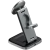 SATECHI 3-in-1 faltbare Qi2 kabellose Ladestation (Space Gray) mit Typ A-, C-, G-Steckern