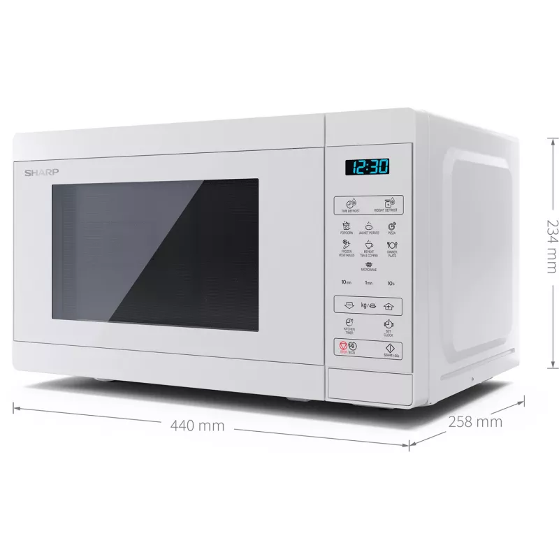 Sharp | Mikrowellenherd | YC-MS02E-C | Frei stehend | 800 W | Weiß