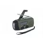 Notfallradio FOSCO 464600 mit LED-Taschenlampe, Powerbank, FM, IPX3, Solar-/Handkurbel-/USB-C-Ladung — grün/schwarz