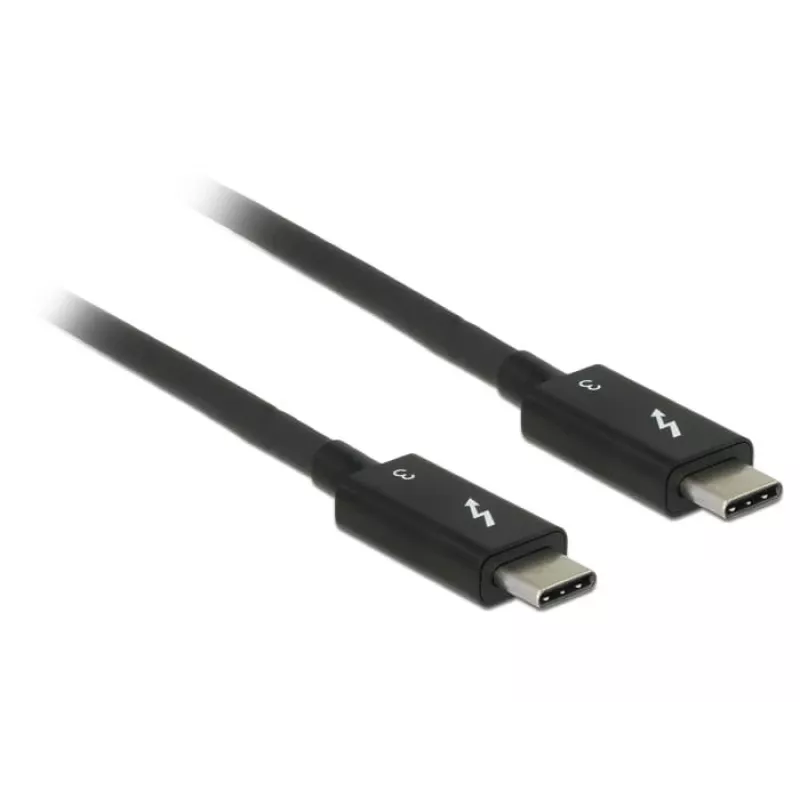Delock 84844 Thunderbolt-3-USB-C-Kabel, Stecker auf Stecker, 40 Gbit/s, 5 A, 0,5 m, schwarz