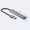 Unitek H1208A USB-A-Hub, 4 Ports (1x USB-A 5 Gbit/s, 3x USB-A 2.0), Aluminium, Silber