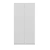Top e shop SD-90 BI Kleiderschrank, 2-türiger Schlafzimmerschrank, weißer Korpus, 7 Einlegeböden