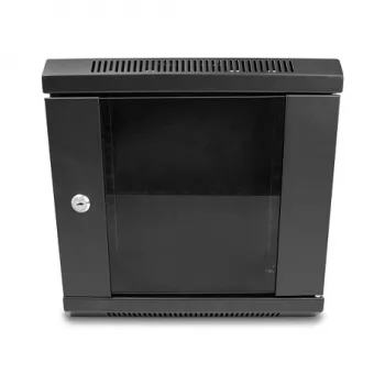 DeLOCK 43417 10-Zoll-Netzwerkschrank 6U mit Glastür, Schwarz