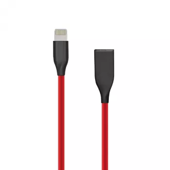 Silikonkabel USB- Lightning, 1m (rot)