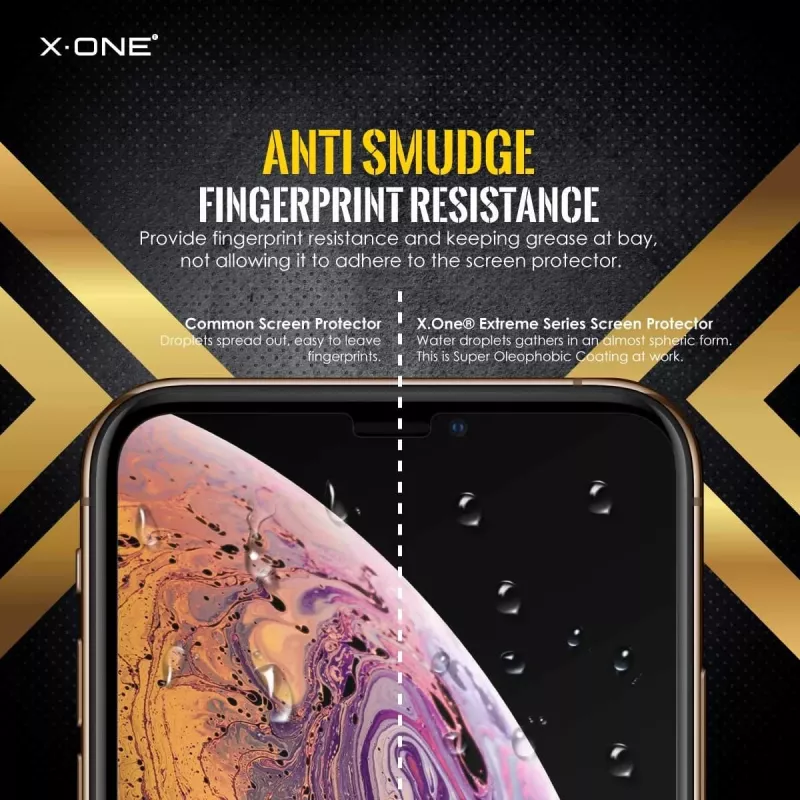 Bildschirmschutzfolie X-ONE Extreme Shock Eliminator für iPhone X — schwarz, stoßfest, langlebig