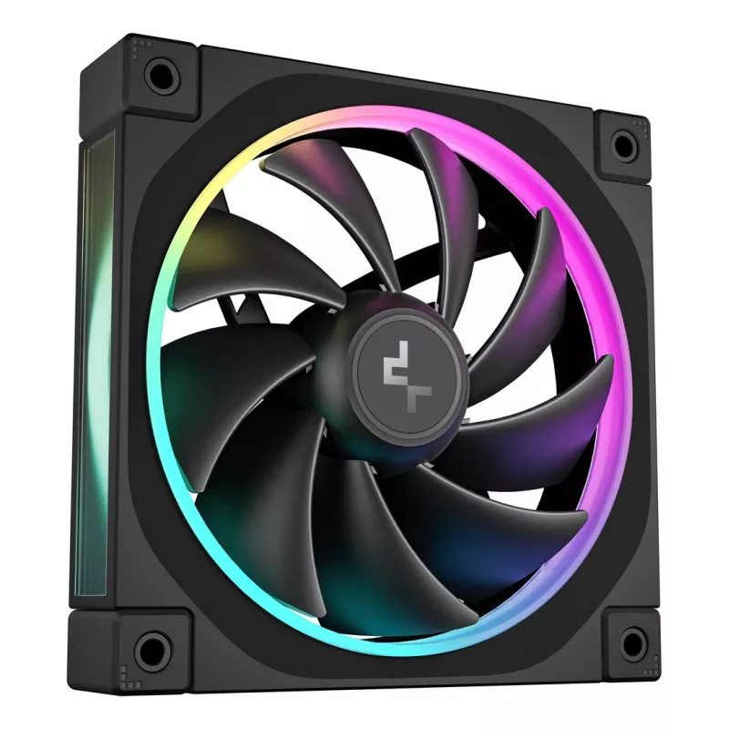 DeepCool FL12 3-in-1 120-mm-Gehäuselüfter (3 Stück), 500-2150 U/min, fluiddynamisches Lager, 32 dB, Schwarz
