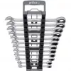 Wiha 44665 (30391) Ringratschen-Gabelschlüssel-Set, 12-teilig, metrisch 8–19 mm