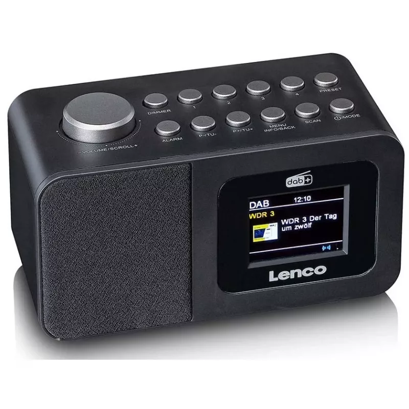 Lenco CR-625BK DAB+/FM Radiowecker mit Bluetooth und kabellosem Laden, schwarz