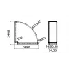 Faber Curve CRO 90 – 90°-Bogen für rechteckigen Abluftkanal 220 x 90 mm