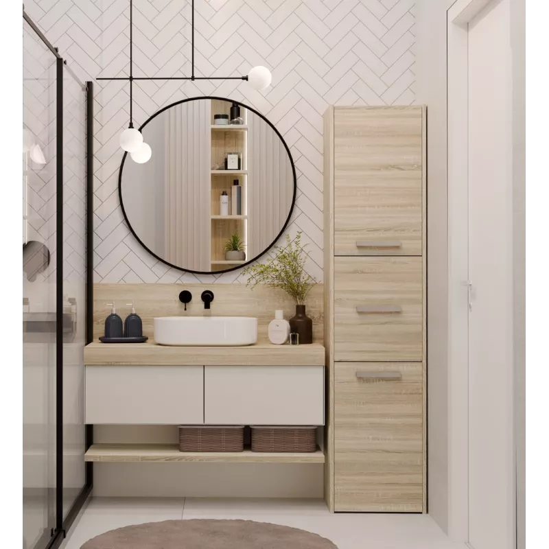 Topeshop S43 SONOMA Badezimmerschrank Oak