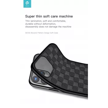 Schutzhülle Devia Woven2 für iPhone 11 Pro Max, gewebte Textur, schwarz