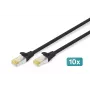 Digitus DK-1644-A-050-BL-10 CAT 6A S/FTP Patchkabel 5 m, Schwarz, 10er-Pack