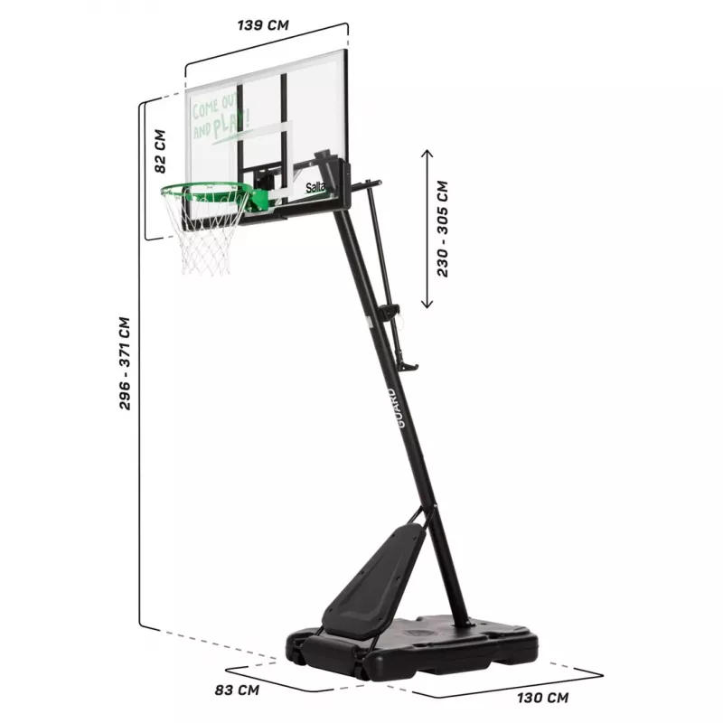 Gestell für Basketballkorb Salta Guard 138 x (296–371) x 240 cm, Modell 5134