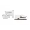 Vakuumierbox ZWILLING 36807-007-0, rechteckiger Kunststoff-Lebensmittelbehälter, 1,1 l & 2,3 l, luftdicht verschließbarer Deckel, abnehmbar, durchscheinend weiß