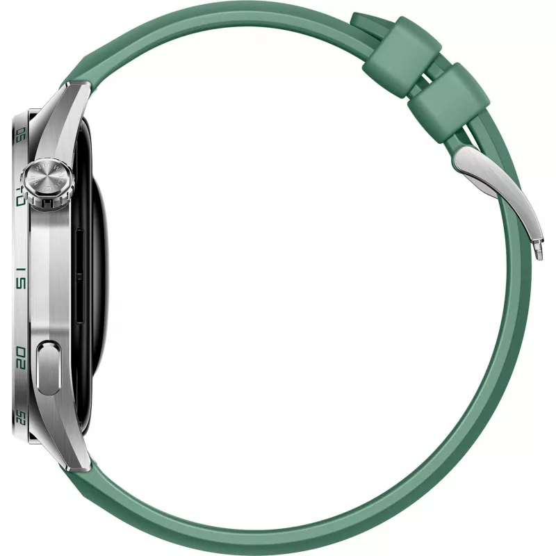 Huawei WATCH GT 6 46 mm Smartwatch, 1,47" AMOLED 466 x 466, Touchscreen, GPS, 64 GB, Edelstahlgehäuse, grünes gewebtes Armband