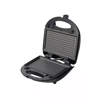 Blaupunkt SMS611 Sandwichmaker mit Antihaftbeschichtung, Grillfunktion, Toastfunktion, Kühlgriff-Gehäuse Schwarz, Silber (SMS611)