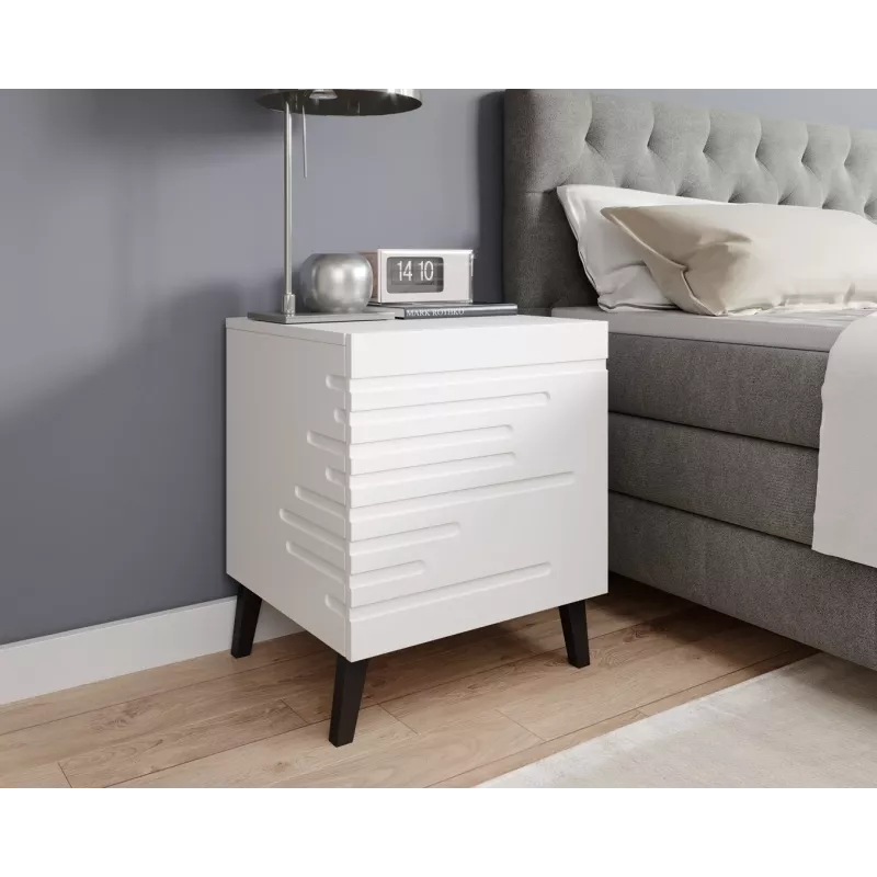 Nachttisch cama meble NOVA mit 1 Schublade 44×40×52 cm, weiß matt