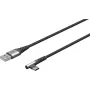 USB-C-zu-USB-A-Textilkabel mit Metallsteckern (Spacegrau/Silber), 2 m