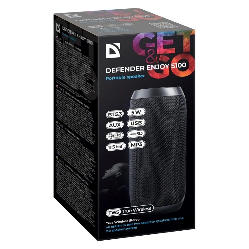 Defender Enjoy S100 Bluetooth-Lautsprecher, 5 W, Schwarz