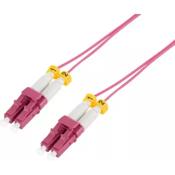 Glasfaser schlank-Patchkabel - OM4 - LC-LC Duplex - Erika-Violett - 2 m