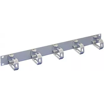 Rittal DK 7159.035 Kabelmanagement-Panel 19 Zoll, 1 HE, 5 Kabelführungsringe, RAL 7035