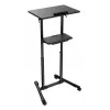 Gembird TVS-DESK-01-BK mobiler Stehtisch mit Rollen, höhenverstellbar 111–134,5 cm, Neigung 30°, max. 20 kg, schwarz