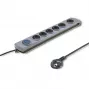 Überspannungsschutz Qoltec 50165 Grau 6 AC-Steckdosen 230 V 1,8 m