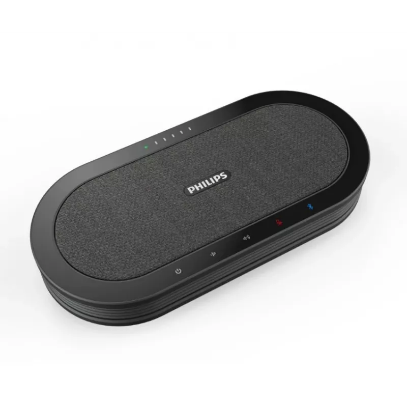 Philips PSE0501 Smart Meeting kabelloses Konferenzmikrofon mit Meeting-Assistent Sembly, USB-C, Schwarz/Grau
