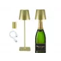 Beper P201UTP116 wiederaufladbare LED-Tischleuchte, 1,5 W, Touch-Schalter, dimmbar, 33-mm-Flaschenadapter, wasserbeständig, Gold