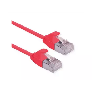 ROLINE DataCenter - Patchkabel - RJ-45 (M) auf RJ-45 (M) - 5 m - U/FTP - CAT 6a - halogenfrei, geformt, rastnasenschutz, Litzenleiter - Rot, Pantone 199C (21.15.3317)