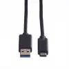 ROLINE - USB-Kabel - USB Typ C (M) - 9-polig USB Typ A (M) - 50 cm (USB 3.1) - vergossen - Schwarz (11.02.9010)