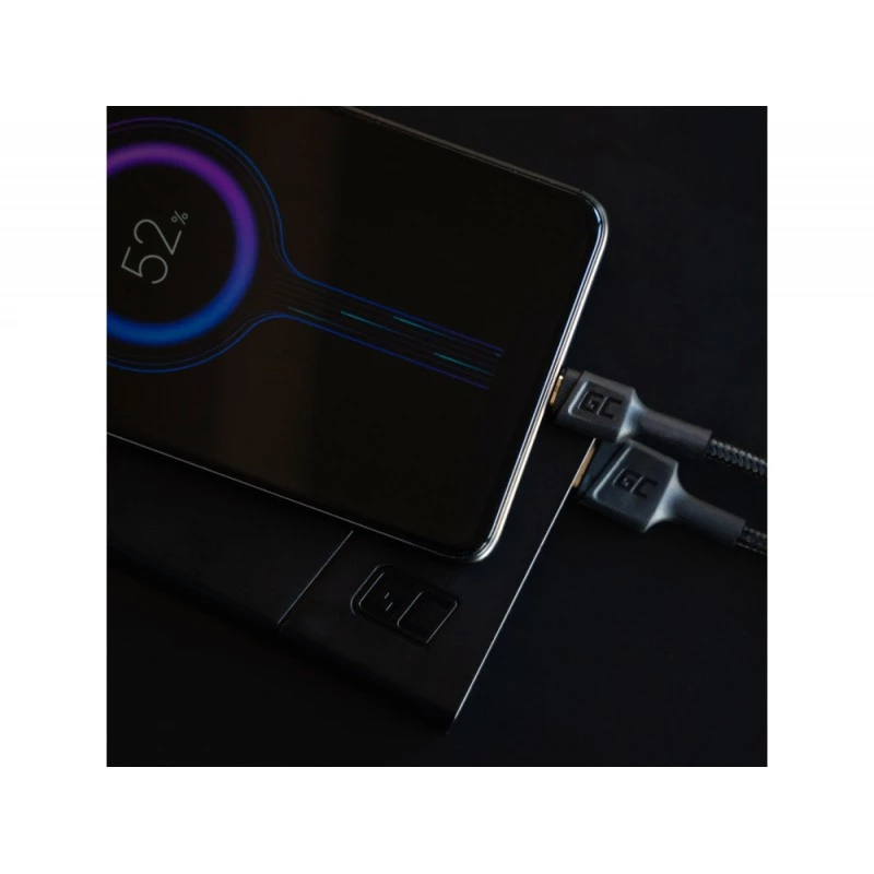 USB 2.0-Kabel Green Cell KABGC20 — USB A auf Micro-USB B, 1,2 m, Schwarz