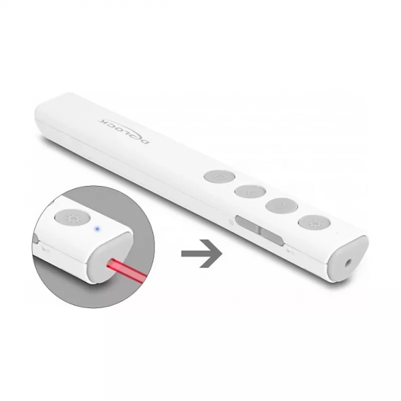 DeLOCK USB Laser Presenter weiß Wireless USB RF Nano Receiver