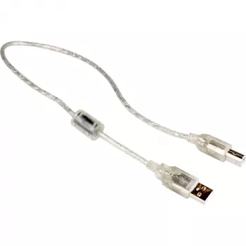 Delock 82057 USB-2.0-Kabel Typ-A-Stecker auf Typ-B-Stecker, 0,5 m, transparent
