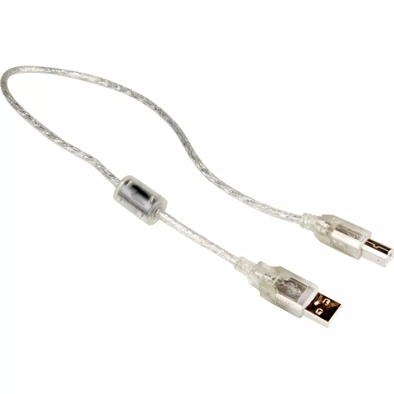 Delock 82057 USB-2.0-Kabel Typ-A-Stecker auf Typ-B-Stecker, 0,5 m, transparent
