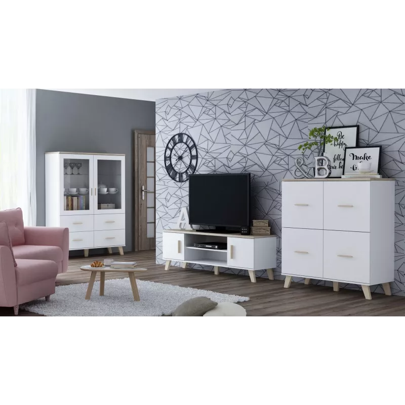 Cama TV stand LOTTA 160 2D2K Weiß/sonoma